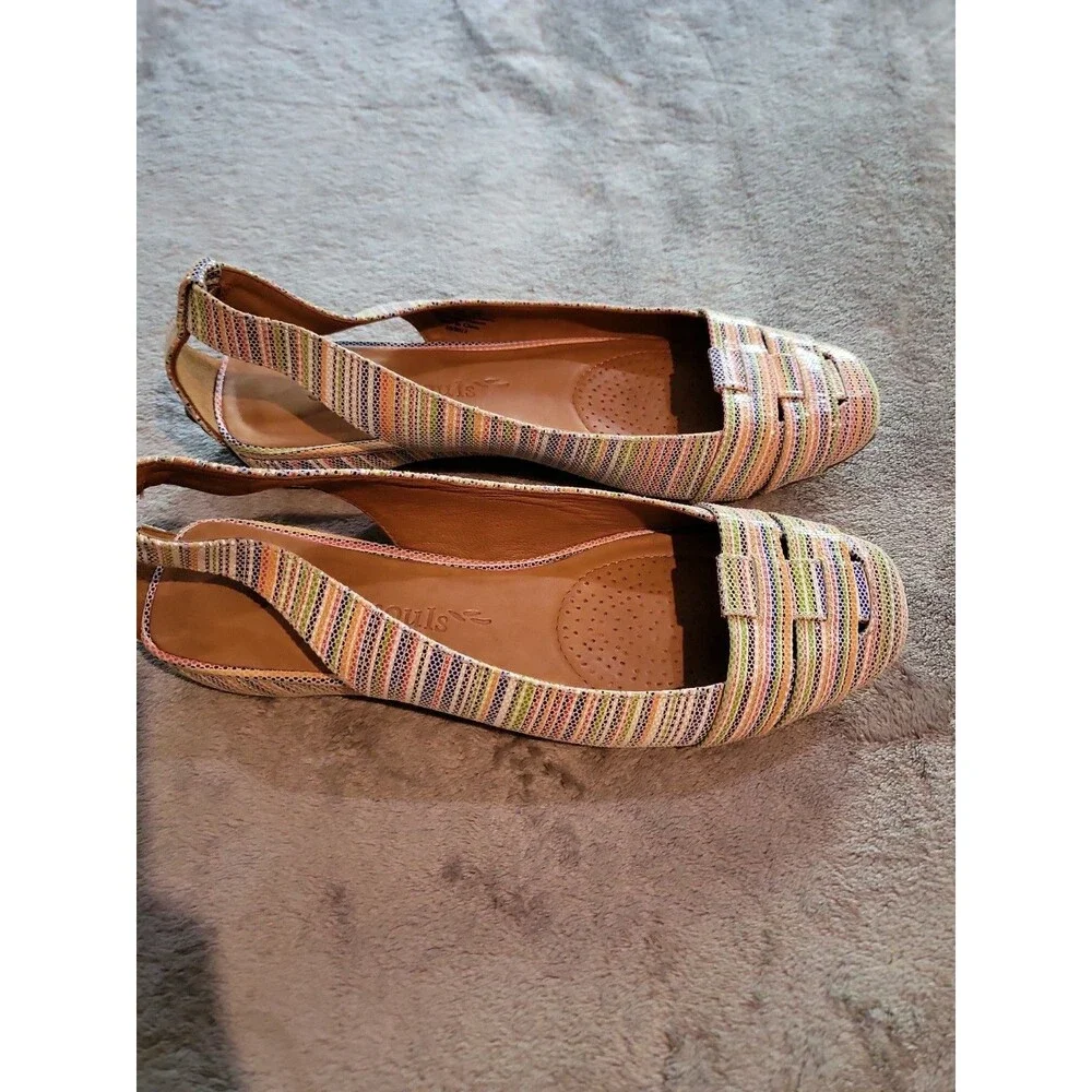 Kenneth Cole Gentle Souls Leather Shoes Stripe Size 10 Multicolors
